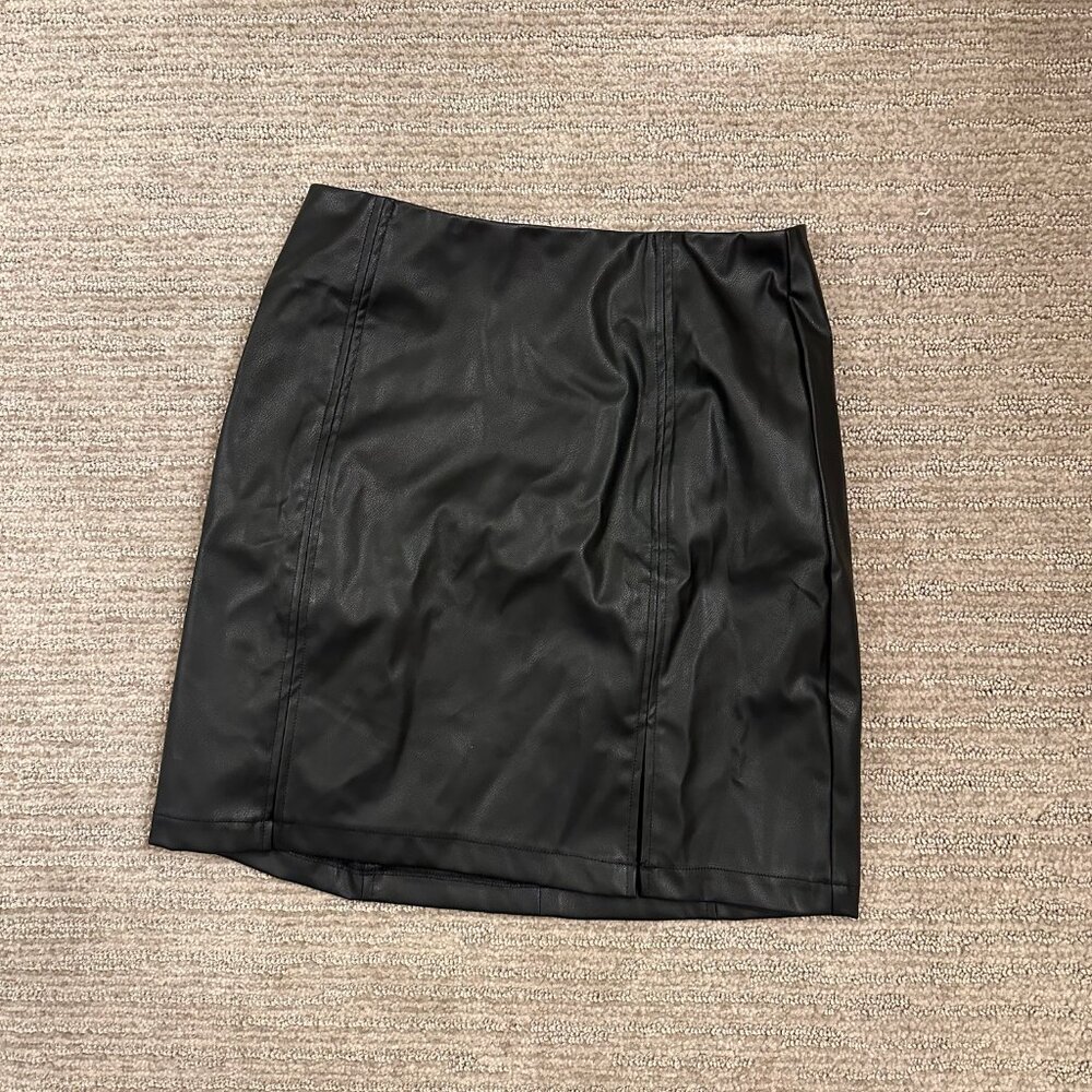 Black Leather Mini Skirt (NWT)